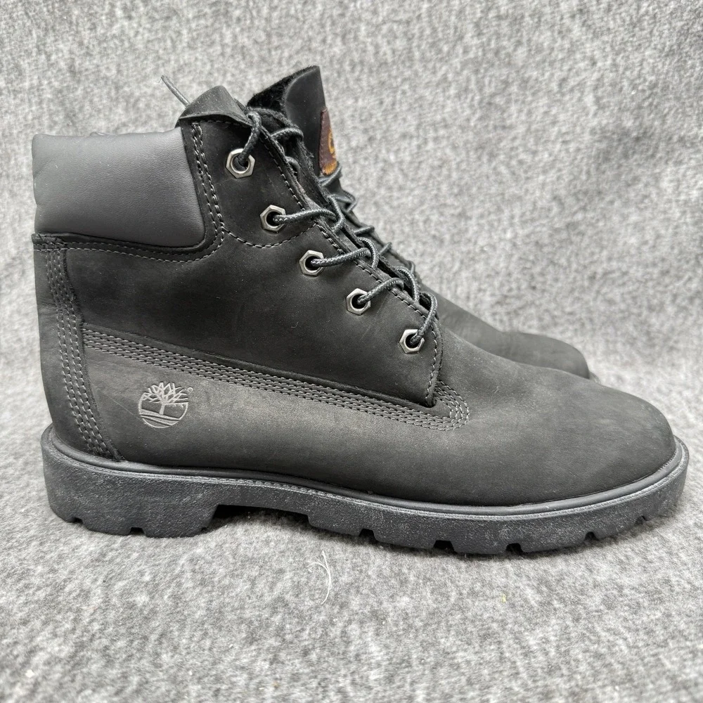 Timberland 6‎ Inch Classic Boot Womens 7.5 Black Nubuck Waterproof 10910